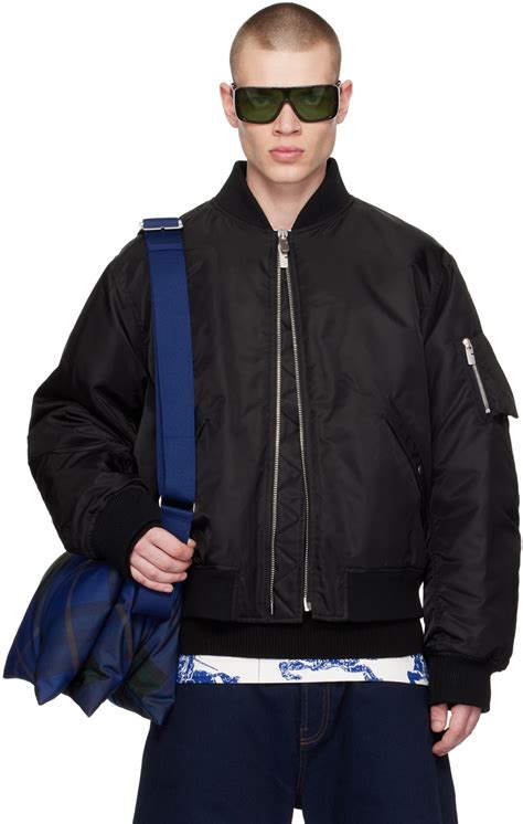 burberry goose down jacket men'|Nylon Bomber Jacket in Black .